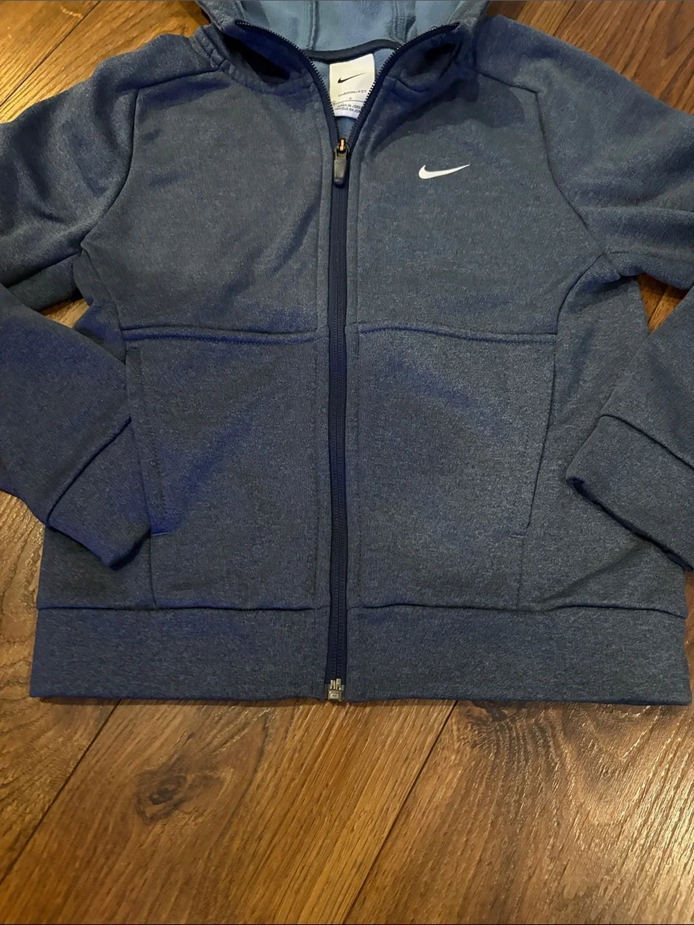 Nike Kids Blue/Gray Therma-Fit  Zip-Up Hooded Sweatshirt